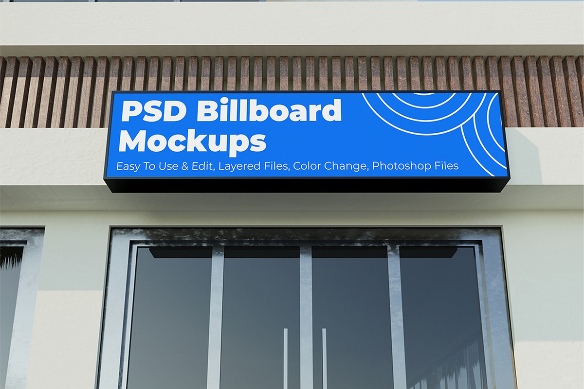 Rectangle shop sign mockup, an Advertising Mockup by Partikusi Design (Photo 2 of 4)