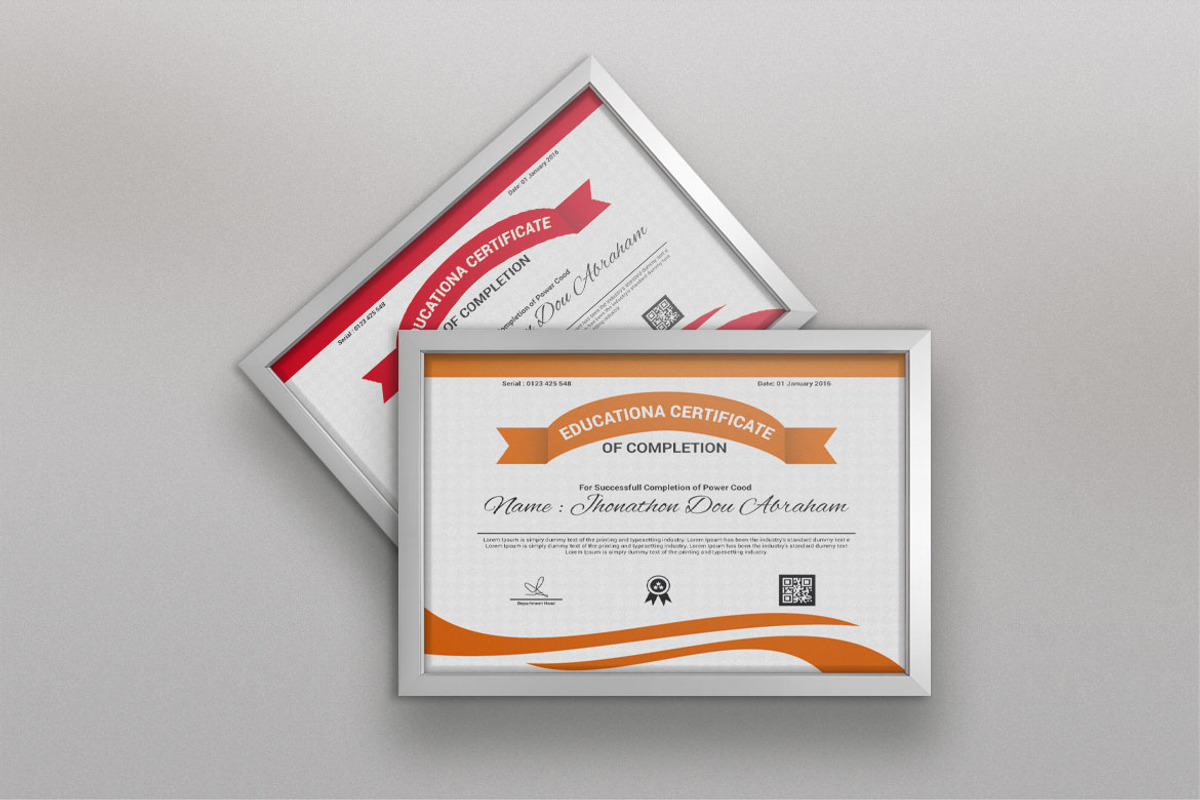 Certificate of Achievement Template, a Stationery Template by BrandlyTemplate (Photo 3 of 3)