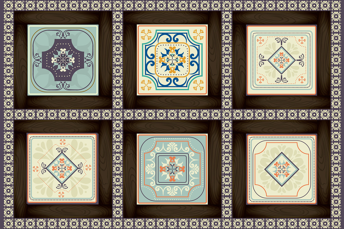 Tile Collection Patterns & Borders., a Pattern Graphic by DeMih