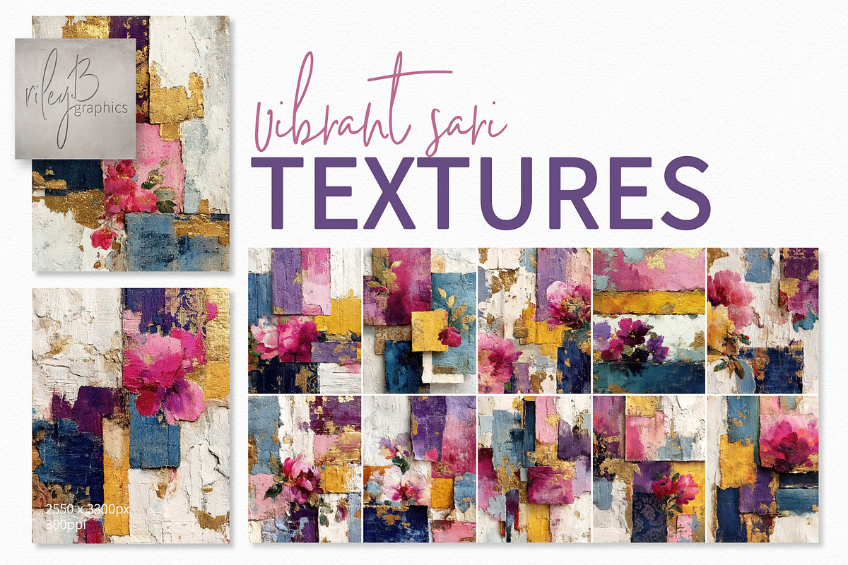 Vibrant Sari Textures, a Decorative Illustration by rileyBgraphics (Photo 1 of 6)