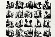 Hiking Svg Bundle, a Person Illustration by DENIDigitalArtSudio (Thumbnail 4 of 9)