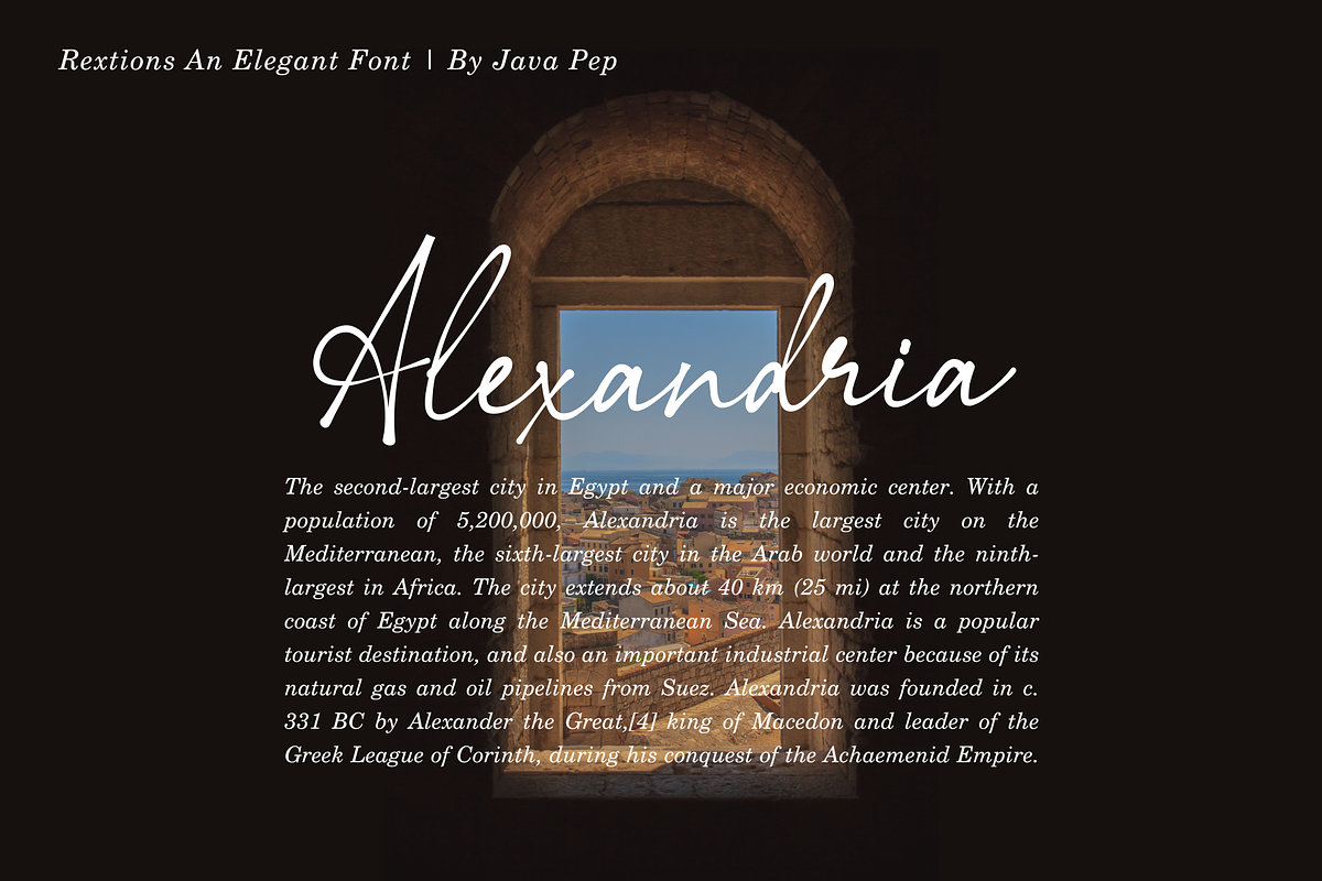 Rextions / an elegant font, a Script Font by Java pep (Photo 11 of 15)