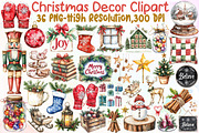 Watercolor Christmas Decor Clipart, an Illustration by Sublimation Artist (Thumbnail 1 of 6)