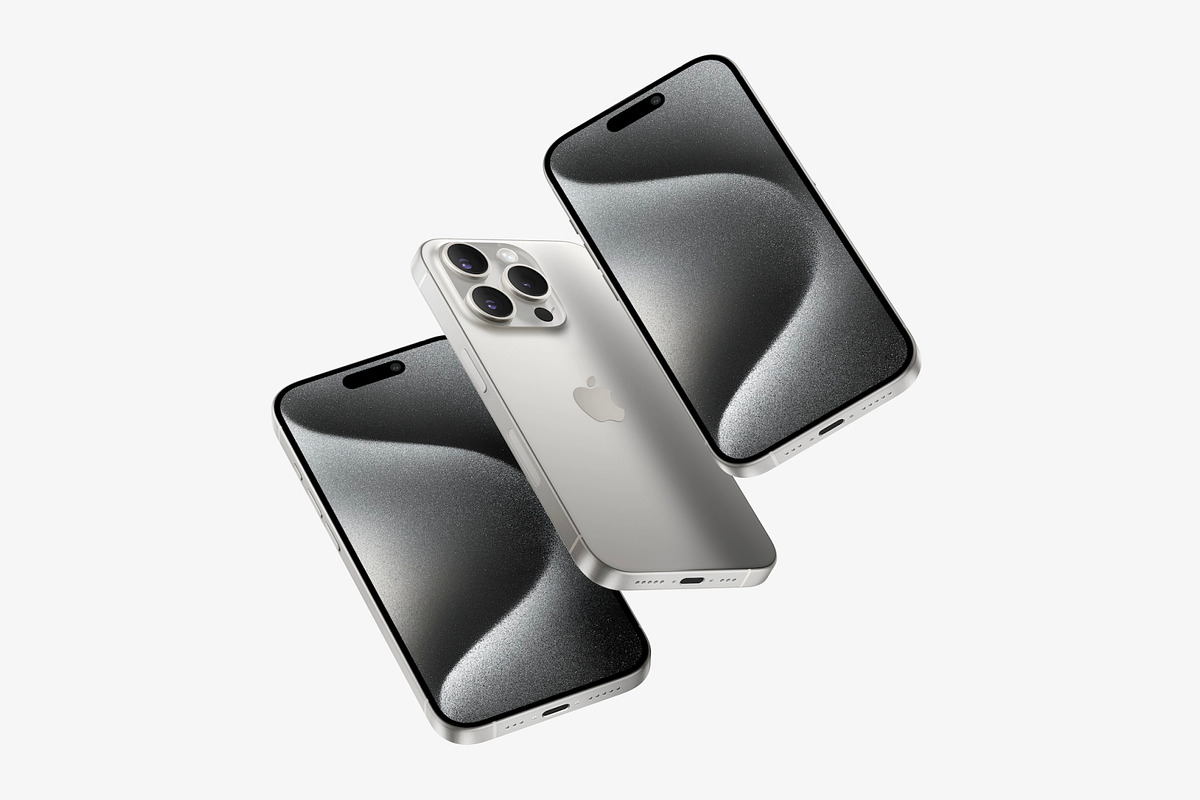 iPhone 15 Pro Mockups, an iPhone Mockup by ls.graphics (Photo 8 of 9)