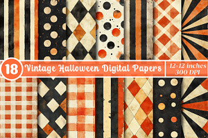 Vintage Halloween Digital Papers, a Pattern Graphic by SinaCreation