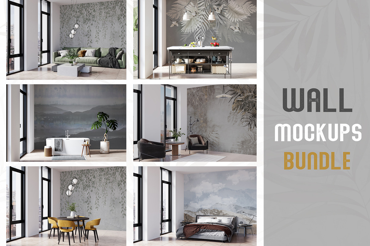Wallpaper Mockup Wall Mockup Bundle, a Household Mockup by Hunny Badger (Photo 1 of 7)