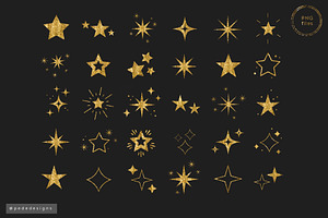 Gold Glitter Stars