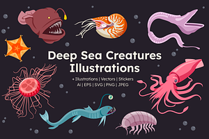 Deep Sea Creature Illustrations