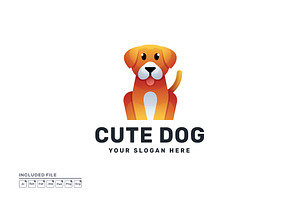 Cute Dog Colorful Gradient Logo, a Branding & Logo Template by yuanesei