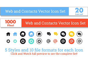 Web and Contacts Vector icons set