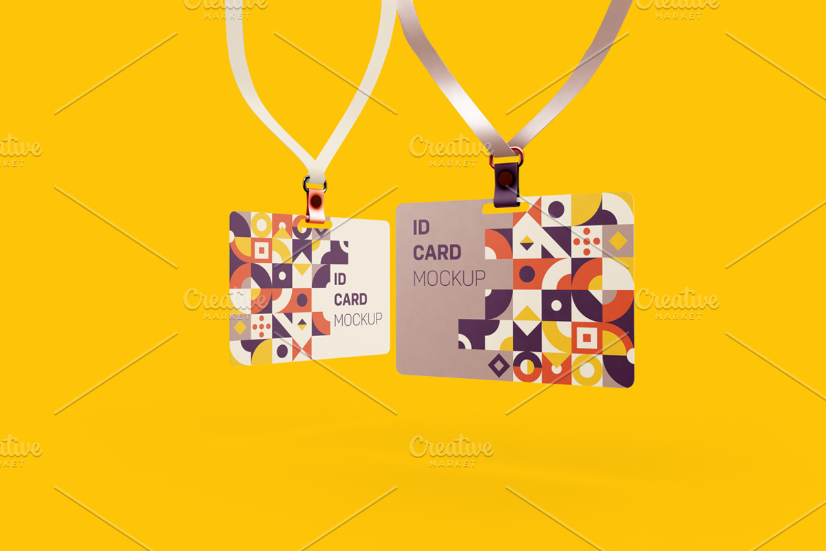 ID with Lanyard Badge Mockup, an Advertising Mockup by Qaleb Studio