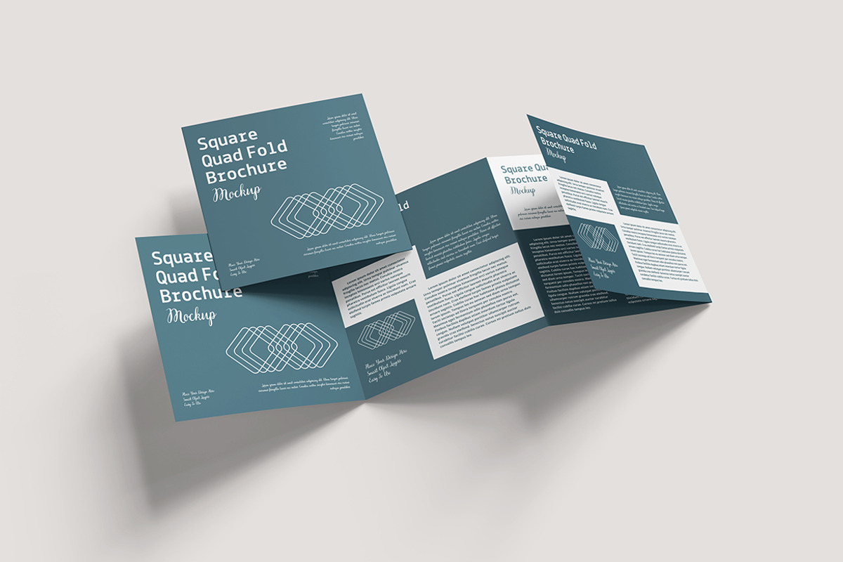 Square Quad Fold Brochure Mockup, an Advertising Mockup by Indah