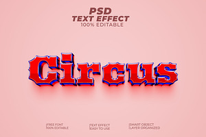 Circus 3d text effect style