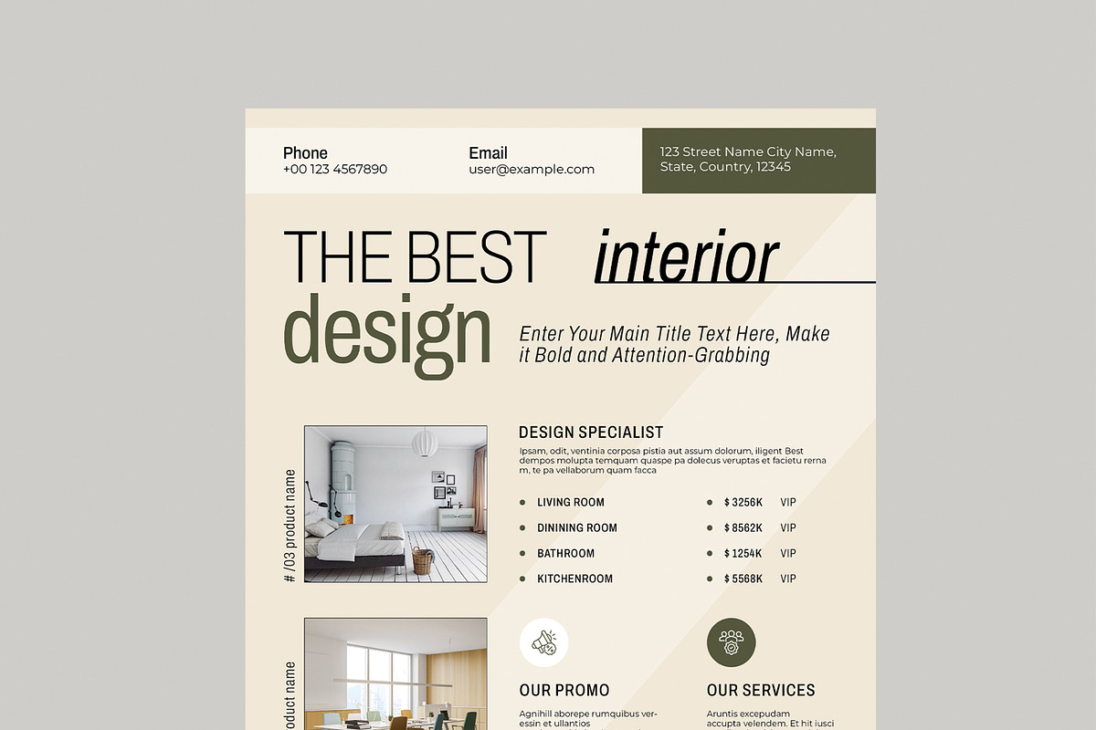 Interior Design Flyer Template preview 4