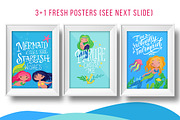 Mermaids - magic vector set, an Animal Illustration by Beauty Drops (Thumbnail 4 of 12)
