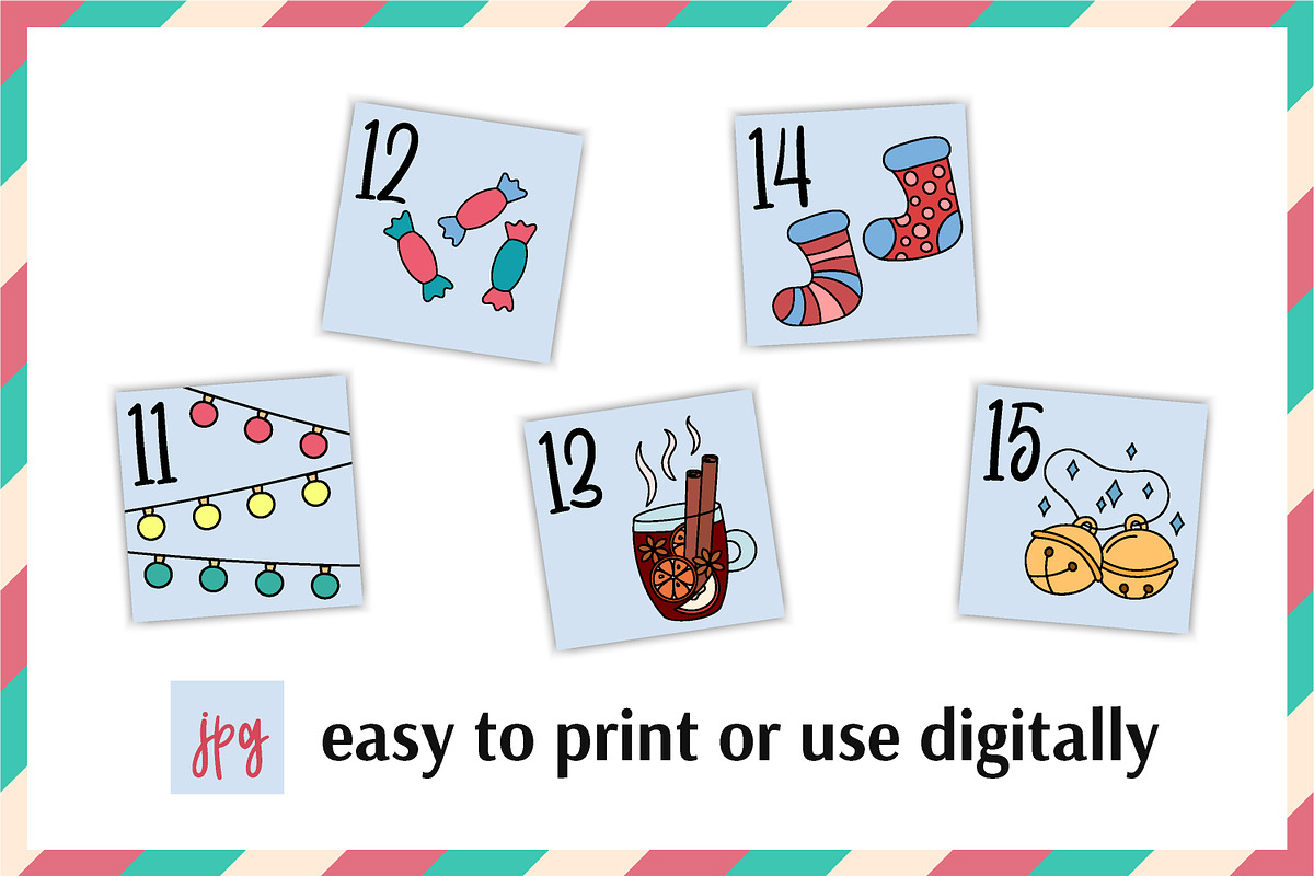 Christmas Advent Calendar for kids, a Card Template by AnnaViolet_store (Photo 6 of 11)