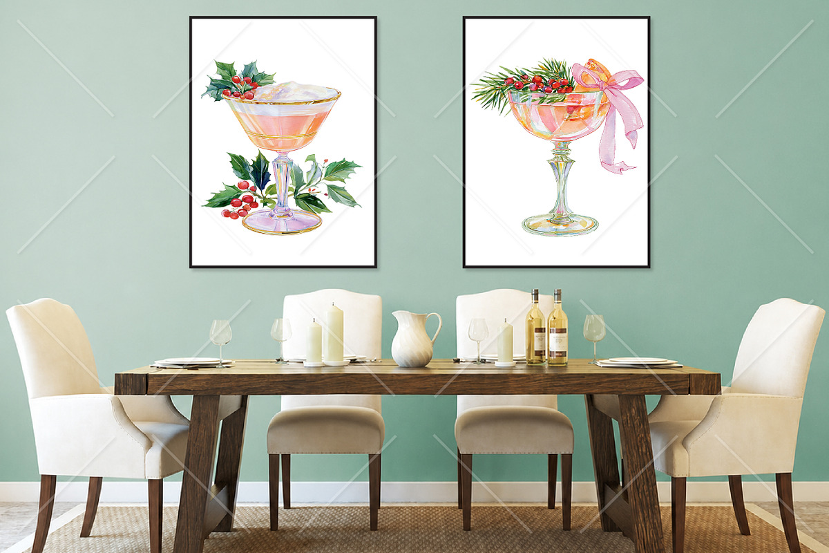 Watercolor Christmas Drink Clipart, a Seasonal Illustration by Canvas Craft (Photo 7 of 10)