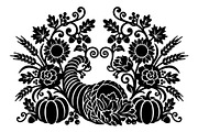 Elegant Floral Pumpkin Cornucopia, an Object Graphic by Gfx_Store (Thumbnail 1 of 16)