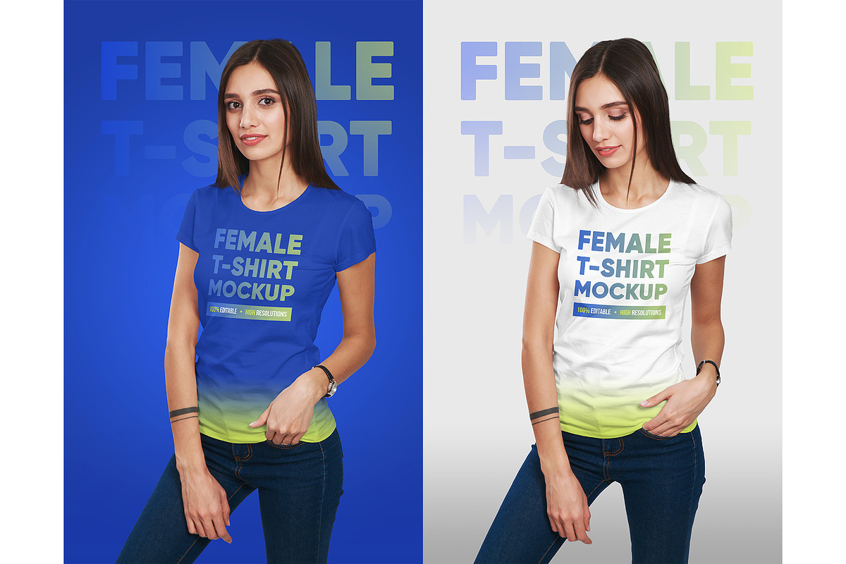 Female T-Shirt Mockups Vol 3 Part 1, a Shirt Mockup by Hi, Mock-Up! (Photo 5 of 10)