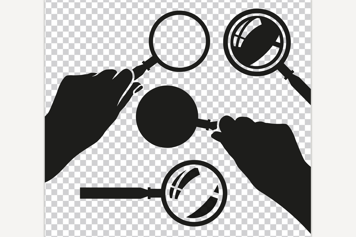 Hand With Magnifier by Annas Shop  Creative Market