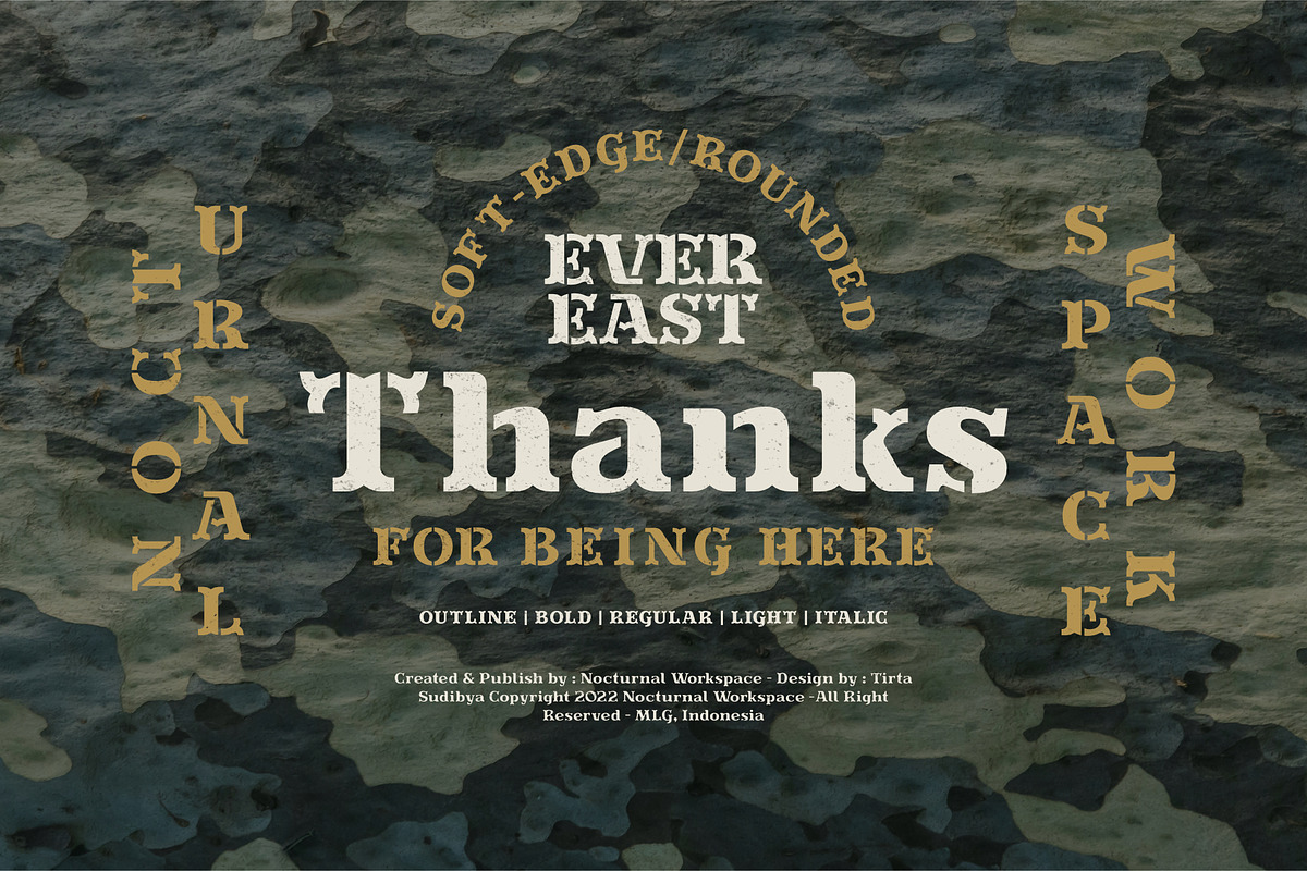 Evereast Slab Stencil, a Slab Serif Font by Nocturnal Workspace (Photo 9 of 9)