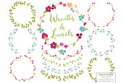 Bohemian Vector Flower Wreaths, an Illustration by Amanda Ilkov (Thumbnail 1 of 3)