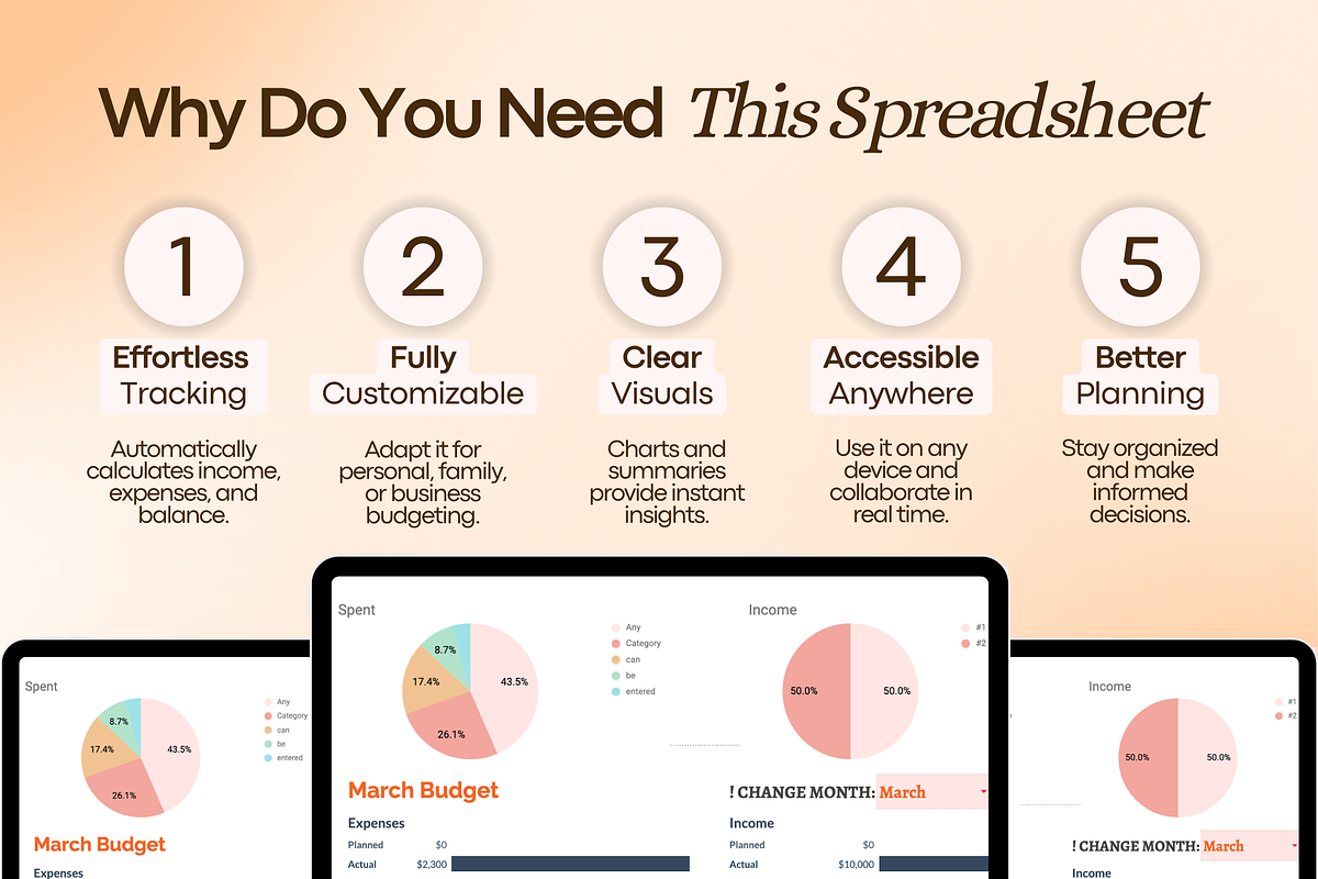 Budget Planner for Google Sheets, a Templates & Theme by vitalinagerman (Photo 8 of 11)