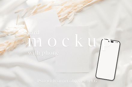 Wedding 5x7 Card Mockup,Iphone Mock