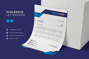 Scaleedge - Letterhead, a Print Template by Esensifiksi.studio