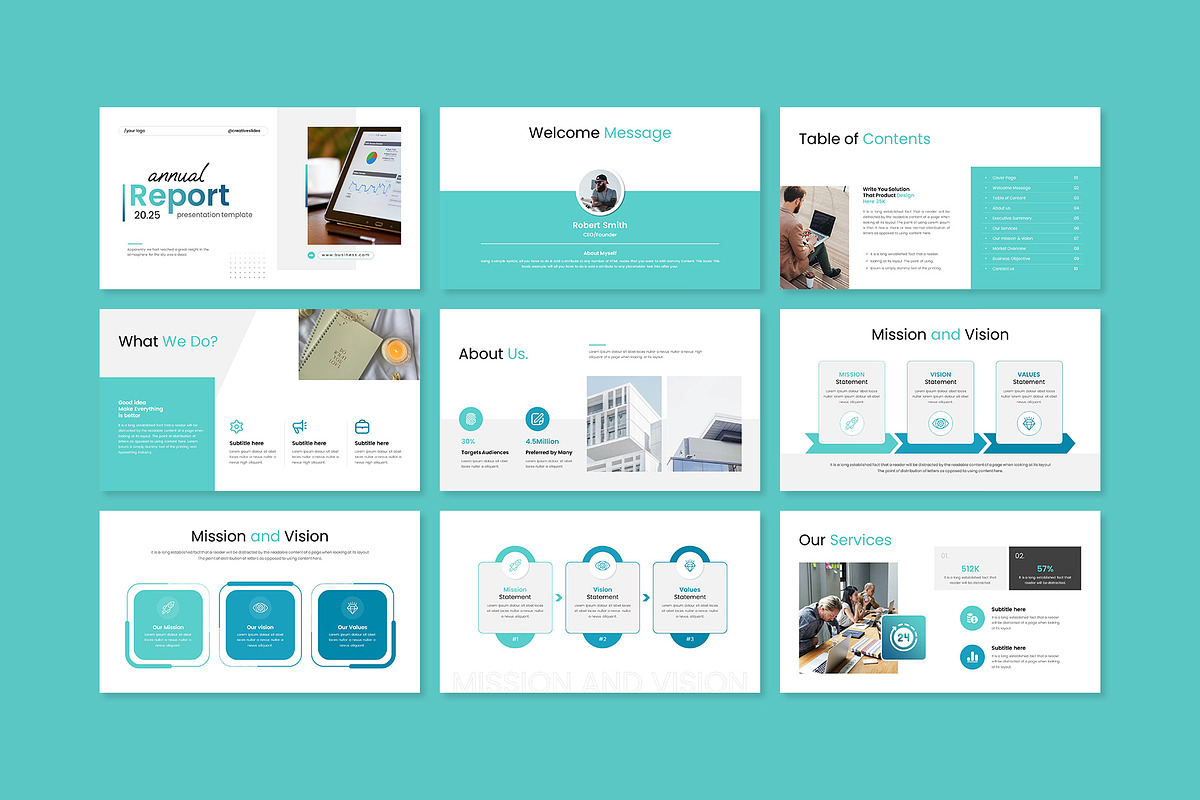 Annual Report Keynote Template preview 3