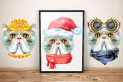 Portraits of Exotic Shorthair cat, an Animal Illustration by Watercolor fantasy (Thumbnail 6 of 6)