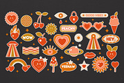 30 Retro Love Stickers, an Object Graphic by Parisa-Artstudio (Thumbnail 6 of 6)