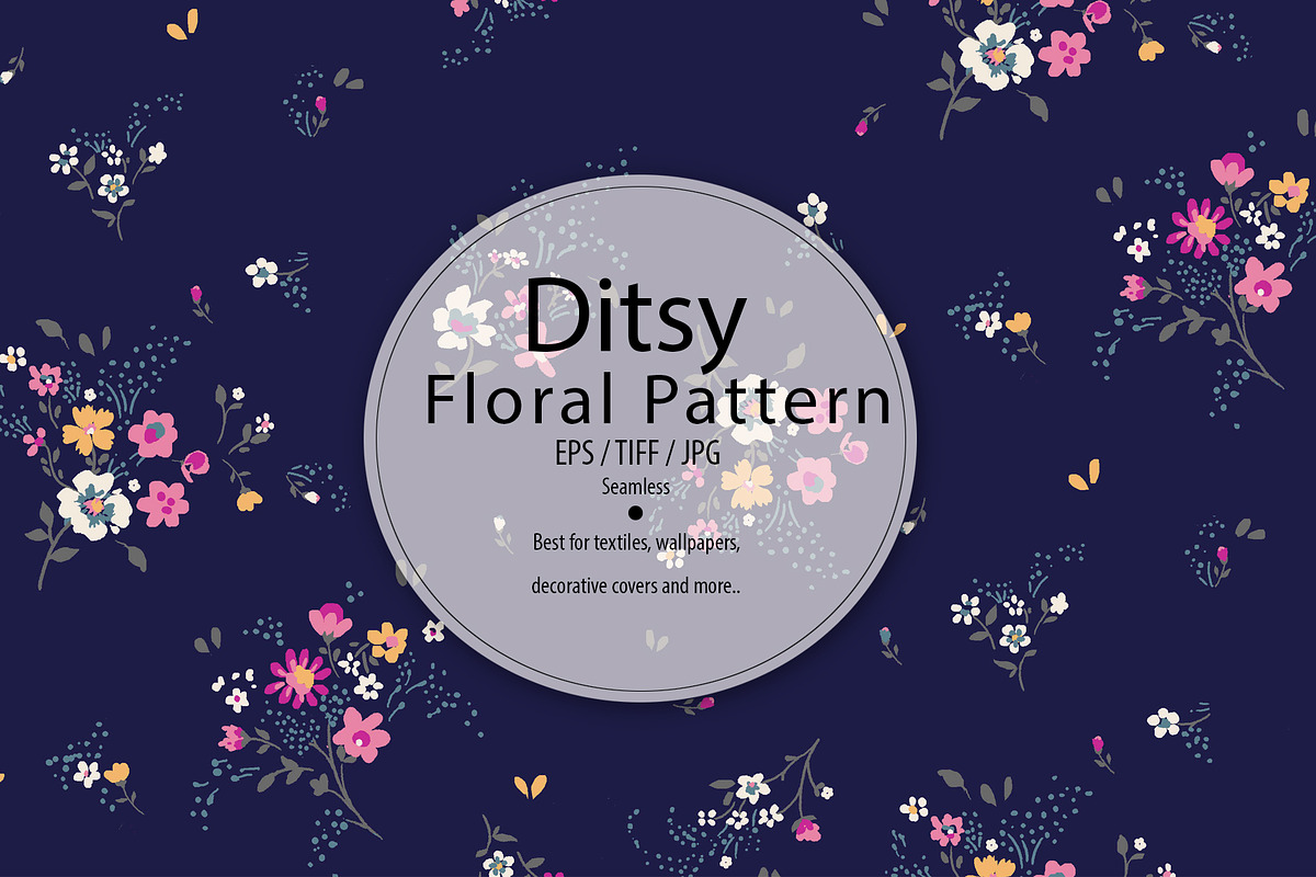 Seamless Ditsy Floral Pattern, a Pattern Graphic by IndiPixi