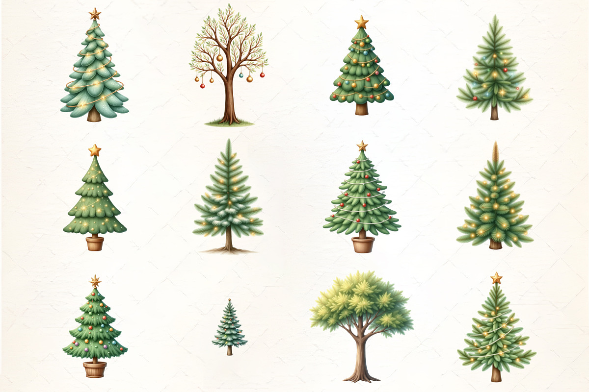 Festive Christmas Tree Lights Clipar, an Illustration by CrexoraLab (Photo 2 of 5)