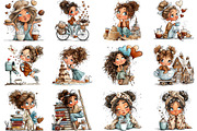Valentine Coffee Girl Clipart, an Illustration by OK Design (Thumbnail 3 of 6)