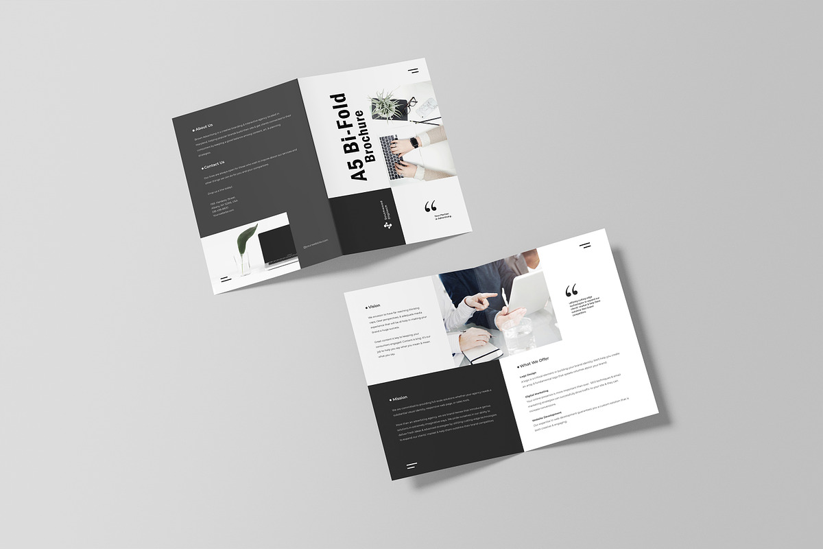 A5 Bifold Brochure Mockup, a Print Template by graphicsecond