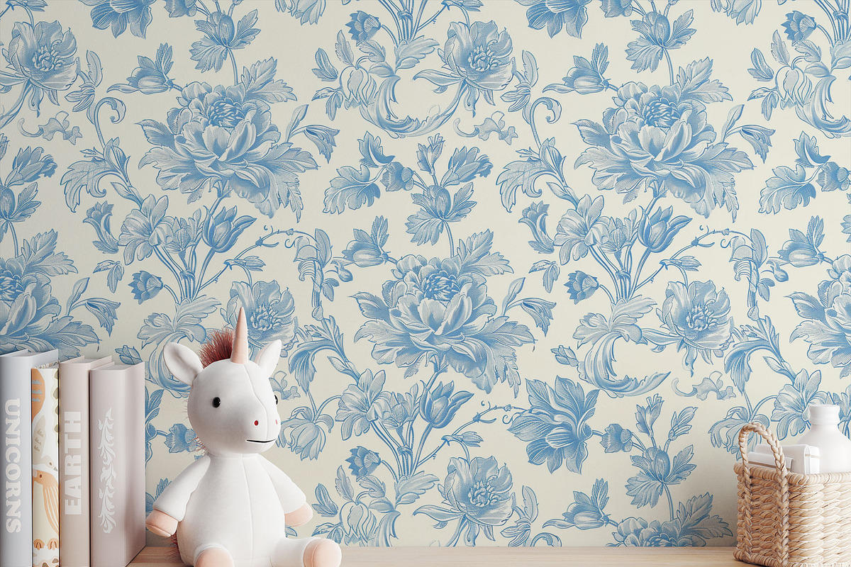 Floral Toile Print Design Patterns, a Pattern Graphic by Olya Creative (Photo 27 of 29)