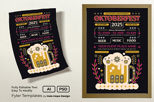 Folk Art Octoberfest Flyer Template, a Flyer Template by Hole Hope Design