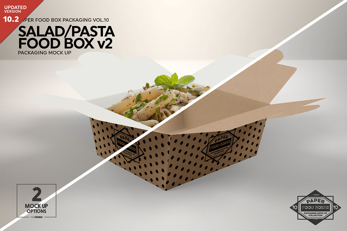 Salad Food Box v2 Packaging Mockup, a Product Mockup by INCDesign (Photo 1 of 7)