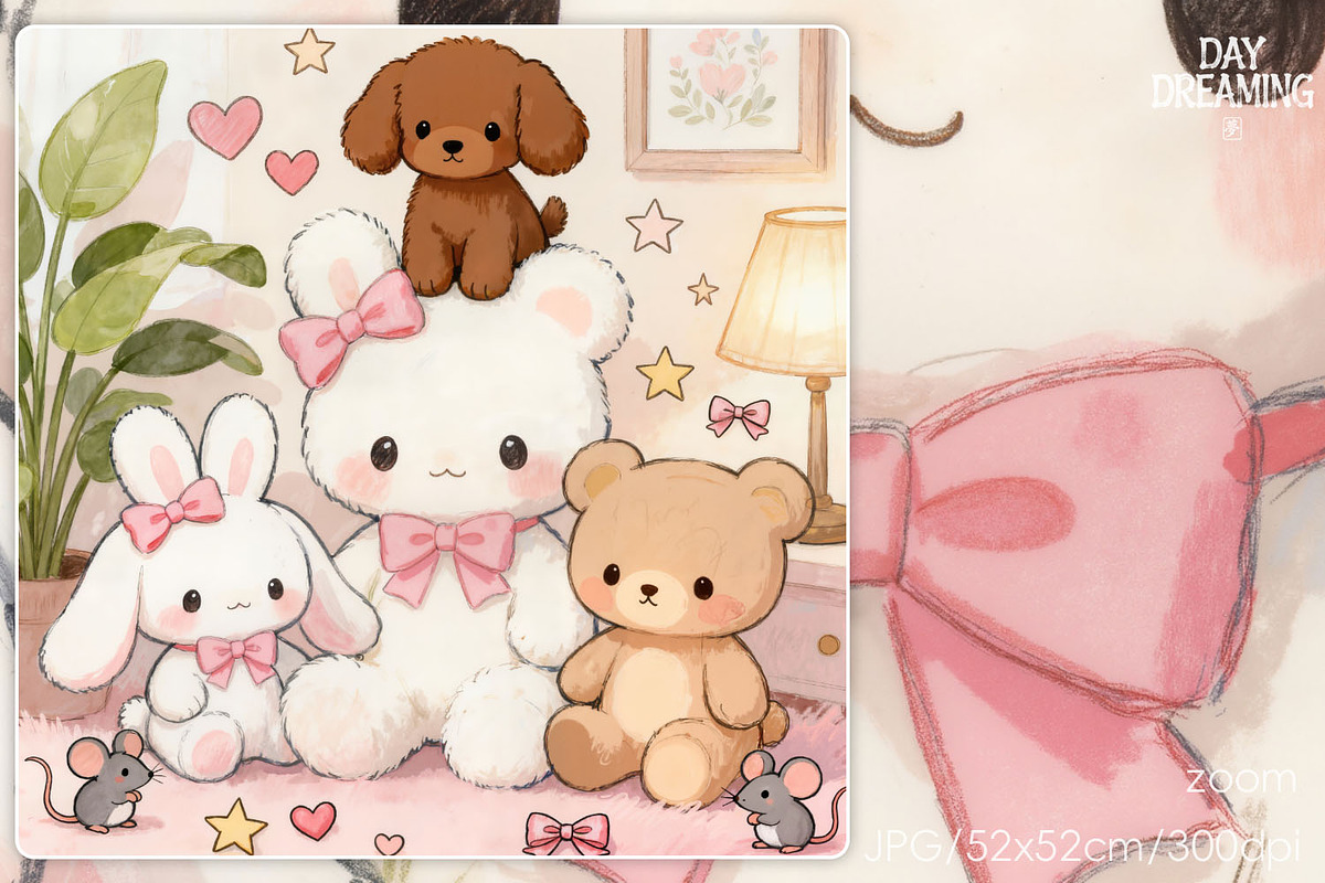 Cozy Day with Fluffy Friends, an Animal Illustration by yahu88studio (Photo 3 of 3)