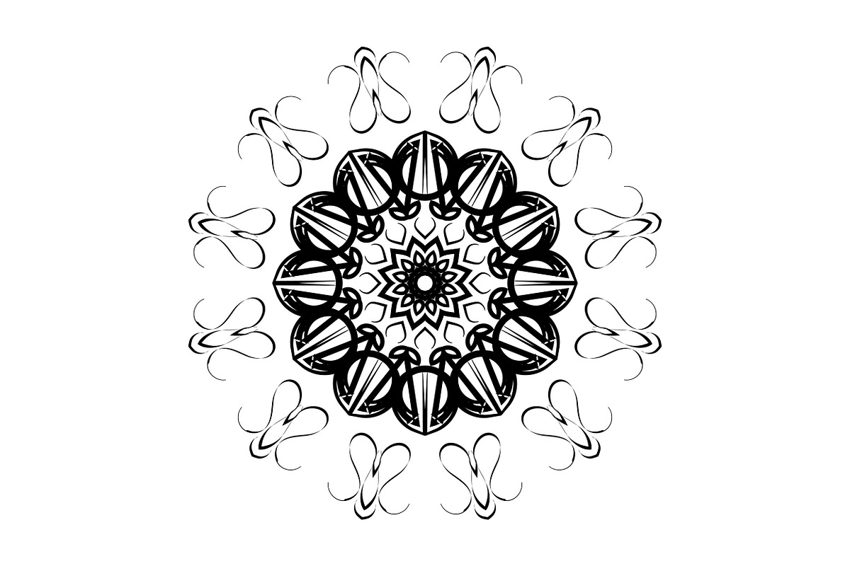 Black and White Mandala Patterns Set, a Decorative Illustration by NJ Himel (Photo 94 of 101)