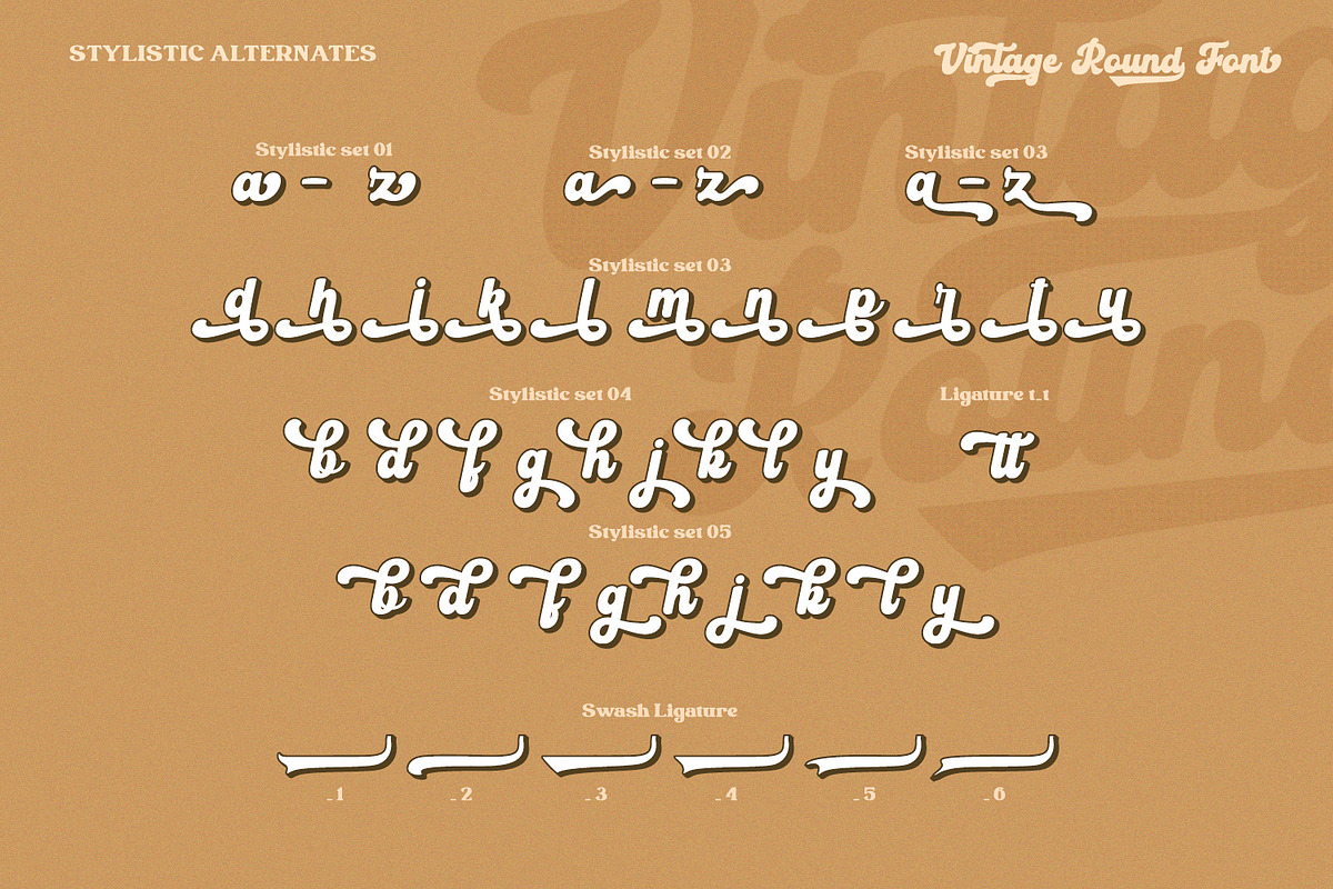 Vintage Round, a Script Font by Vintage Division (Photo 10 of 10)