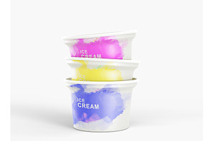 Stack Of Colored Ice Cream Cups