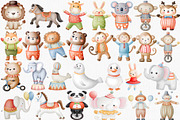 Watercolor Circus Clipart Set, an Illustration by CropUp Creative (Thumbnail 2 of 6)