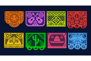 Mexican Papel Picado Papercut Flags