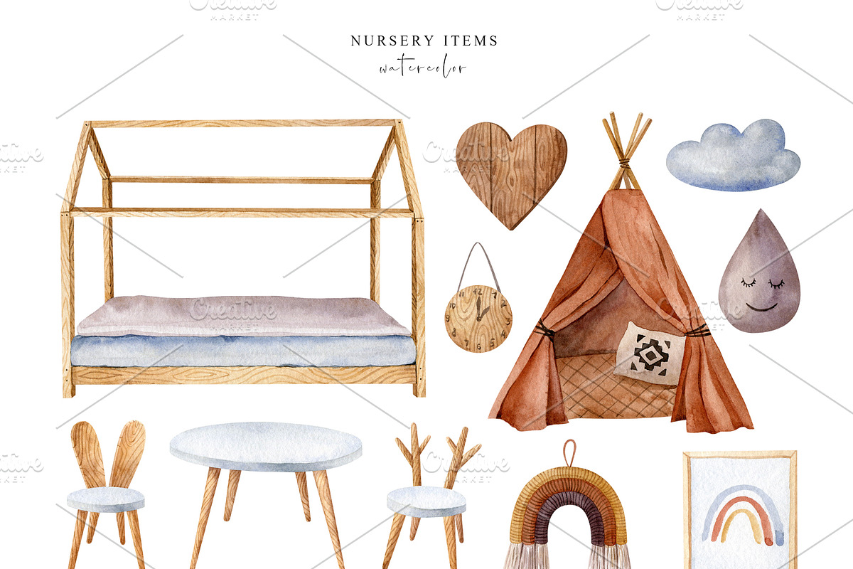 Bohemian House Watercolor Set, an Animal Illustration by Natalia Fedorova (Photo 7 of 21)