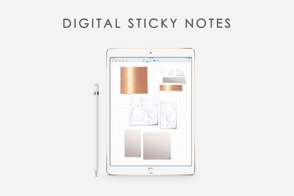 GoodNotes Stickers Marble - Copper, an Illustration by DesignStudioTeti (Photo 1 of 6)