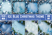 Ice Blue Christmas Digital Paper, a Background Photo by Ink Gallery (Thumbnail 1 of 2)