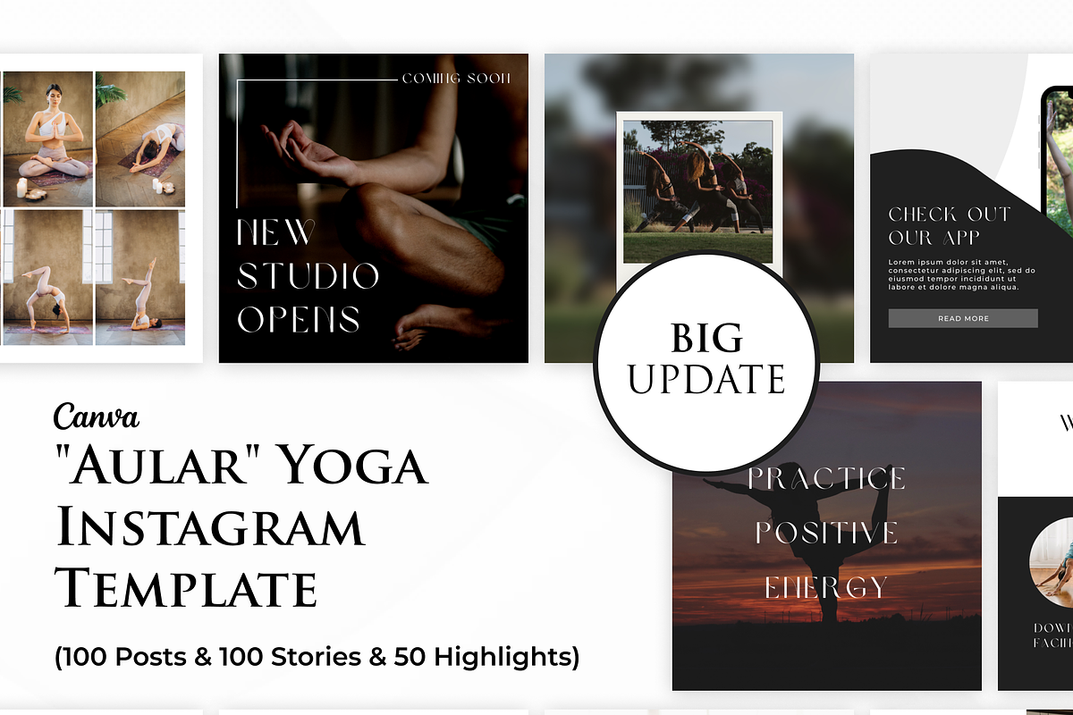 Yoga Templates Instagram in Canva, a Social Media Template by VeliusCreativeStudio (Photo 1 of 9)