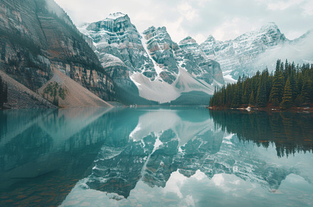 The tranquil waters of Moraine Lake, a Photo by Tanuart